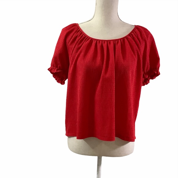 Madewell Tops - Madewell Texture & Thread Red Crepe Blouse Size Small